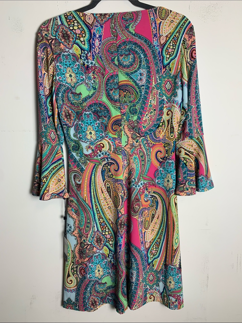 Tommy Hilfiger Multicolor Paisley Long Sleeve Fit-and-Flare Dress - Picture 7 of 7